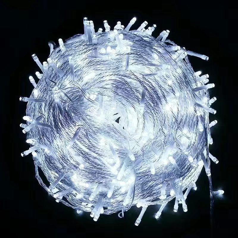 Led Christmas Lights Outdoor LED String Lights 100M 50M 30M 20M 10M Fairy Light Garland Decoration Wedding Party Garden: WHITE / N