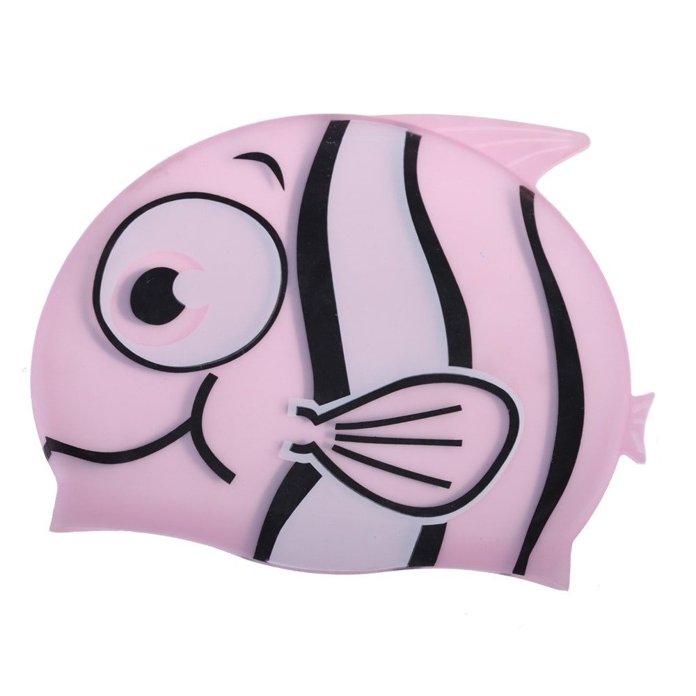 Children Cartoon Swimming Cap Silicone Diving Waterproof Swim Hat Kids Girl Boy Favor Bathing Cap With Fish Shark Pattern