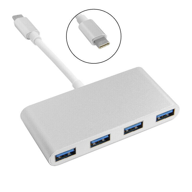 Thunderbolt USB 3,1 tipo C a USB 3,0 adaptador Hub de 4 puertos USB-C aluminio