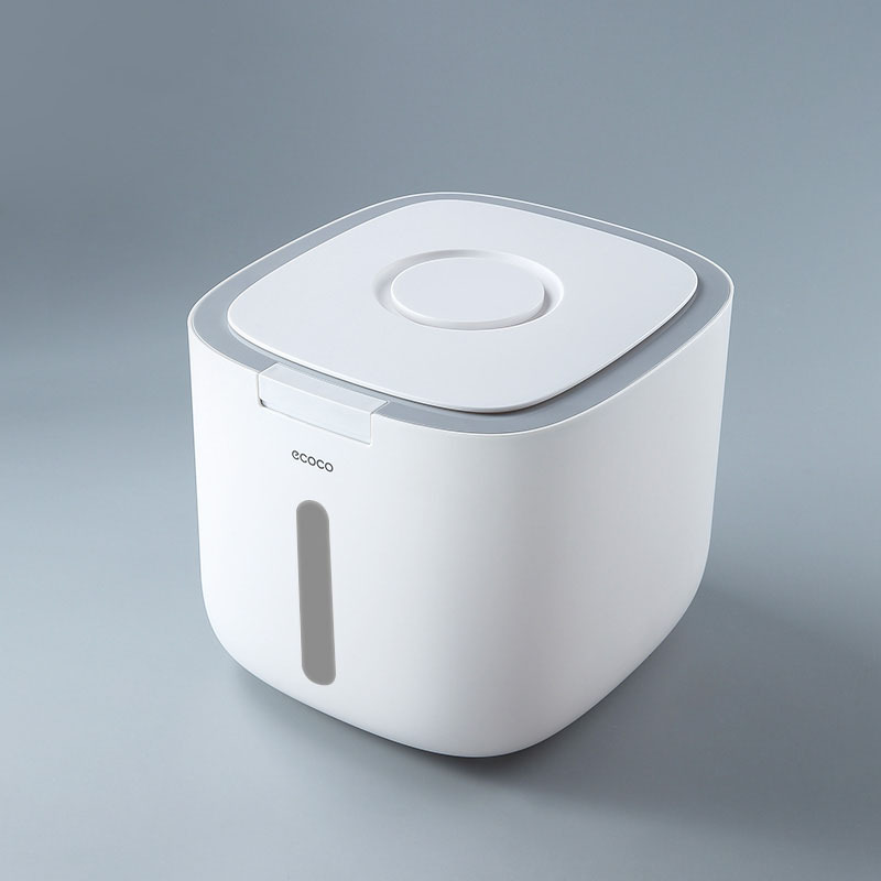 ECOCO – seau Nano de cuisine 5/10KG, étanche aux insectes et à l'humidité, seau de riz scellé, récipient de stockage des aliments pour animaux de compagnie: 5Kg / Grey