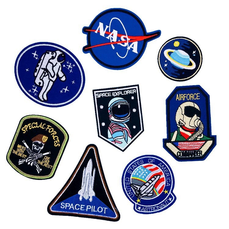 1 PCS UFO Alien Patches Astronaut Planet Embroidery Iron On Universe Parches For Clothing DIY Applique Badge Iron On Patches