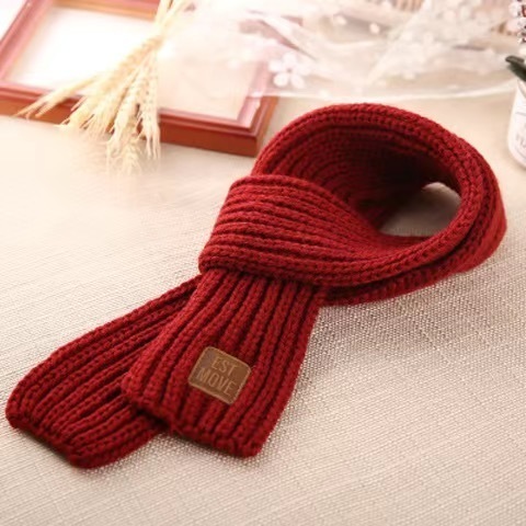 Bufanda de invierno para niños, abrigo de cuello para niño y niña, envoltura de cuello de bebé de lana cálida, cuello de punto para bebé de otoño: rose red