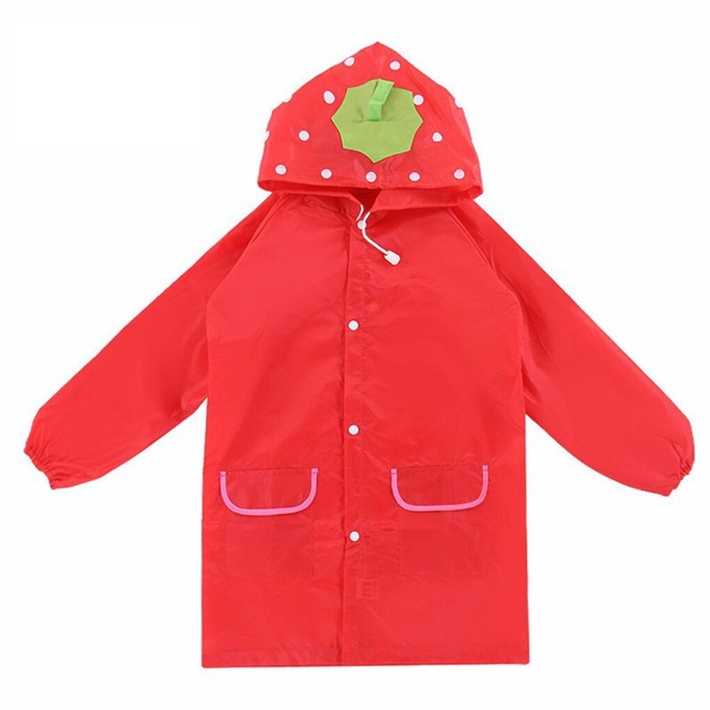 1PC Kids Cartoon Rain Coat Children Animal Rainwear Rainsuit Kids Rain Proof Animal Raincoat Student Poncho Rain Jacket Coat: Red