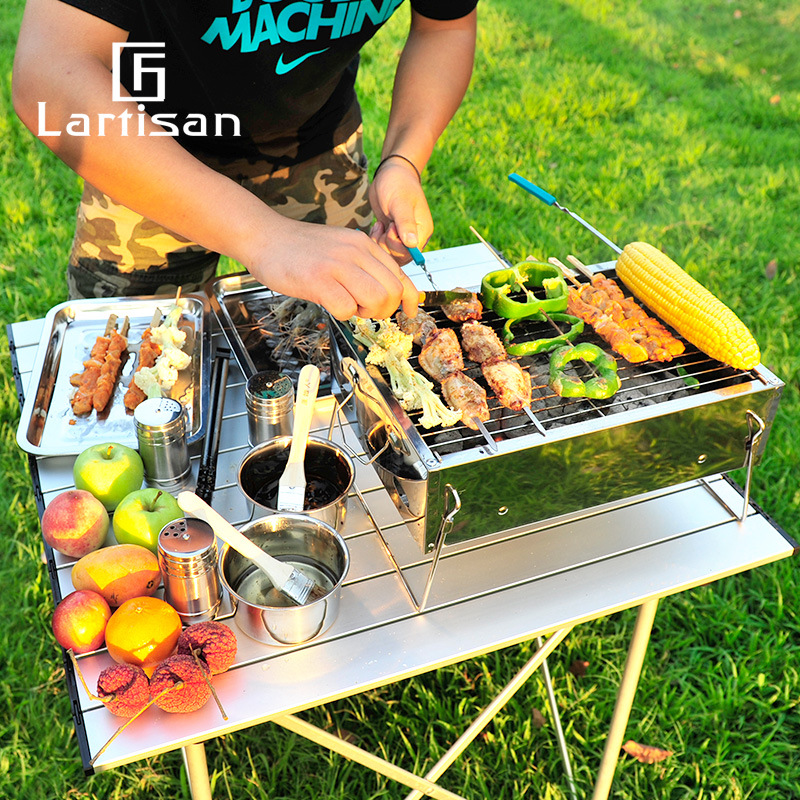 Direct Verdikte Rvs Barbecue Grill Outdoor Folding Barbecue Grill Houtskool Bbq Barbecue Grill Bbq Draagbare Grill