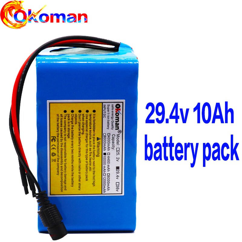 100% Hoge Capaciteit 24V10Ah 18650 Batterij Li-Ion Accu 29.4V 10000Mah Elektrische Fiets Bromfiets/Li-Ion Batterij met Bms