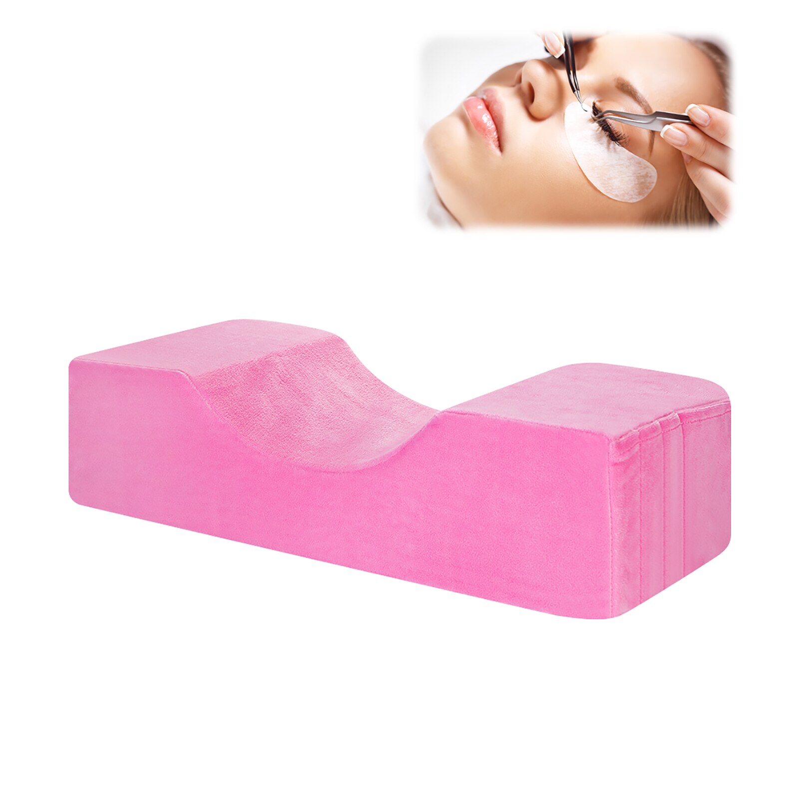 Aankomst Wimper Extension Kussen U-Vorm Ergonomische Curve Stretch Stof Hals Ondersteuning Schoonheidssalon: Roze