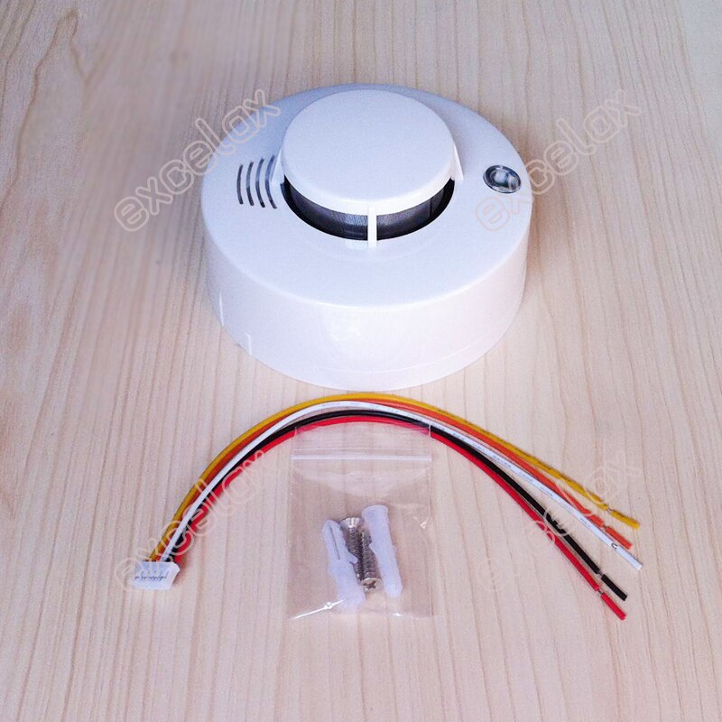 Digital Wired Networking Sound LED Smoke Detector DC Power Detection Sensor Ceiling Mount Home Security Alarm Control Panel Use