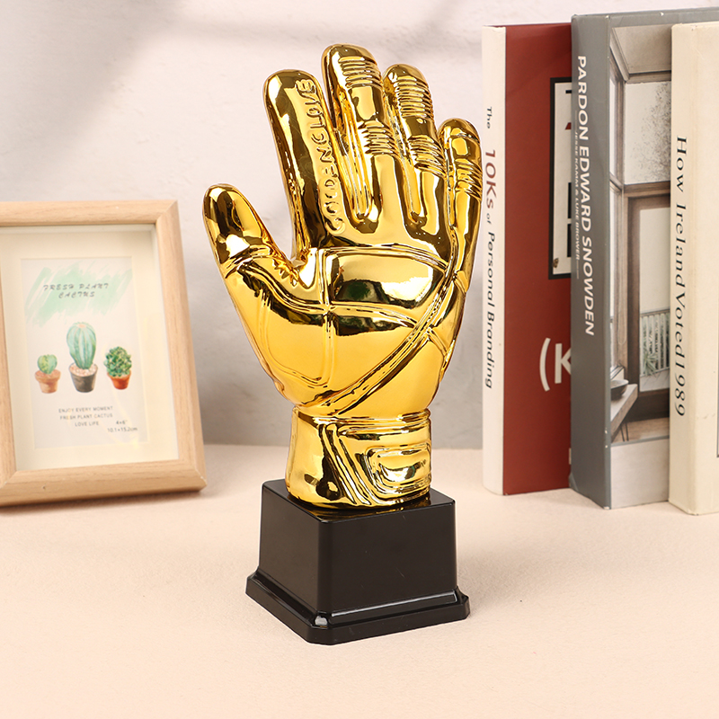 Golden Gloves Football Trophy Winner Gold Trophys Goalkeeper Gamesoccer Competition Adult Glove School Kids Awardtrophies Cup