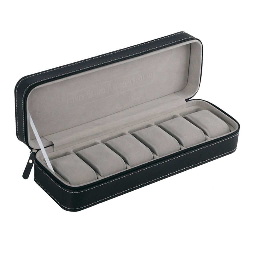 Multi-grids Leather/Carbon Fiber Watch Box winder watch Storage Box glasses Organizer Earrings Rings Jewelry Display Holder: 5
