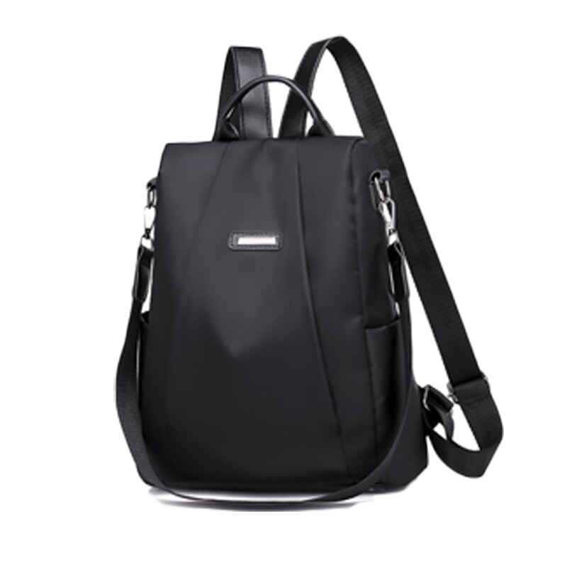 Sac à dos de voyage en tissu Oxford imperméable pour femme sac à bandoulière antivol: Black