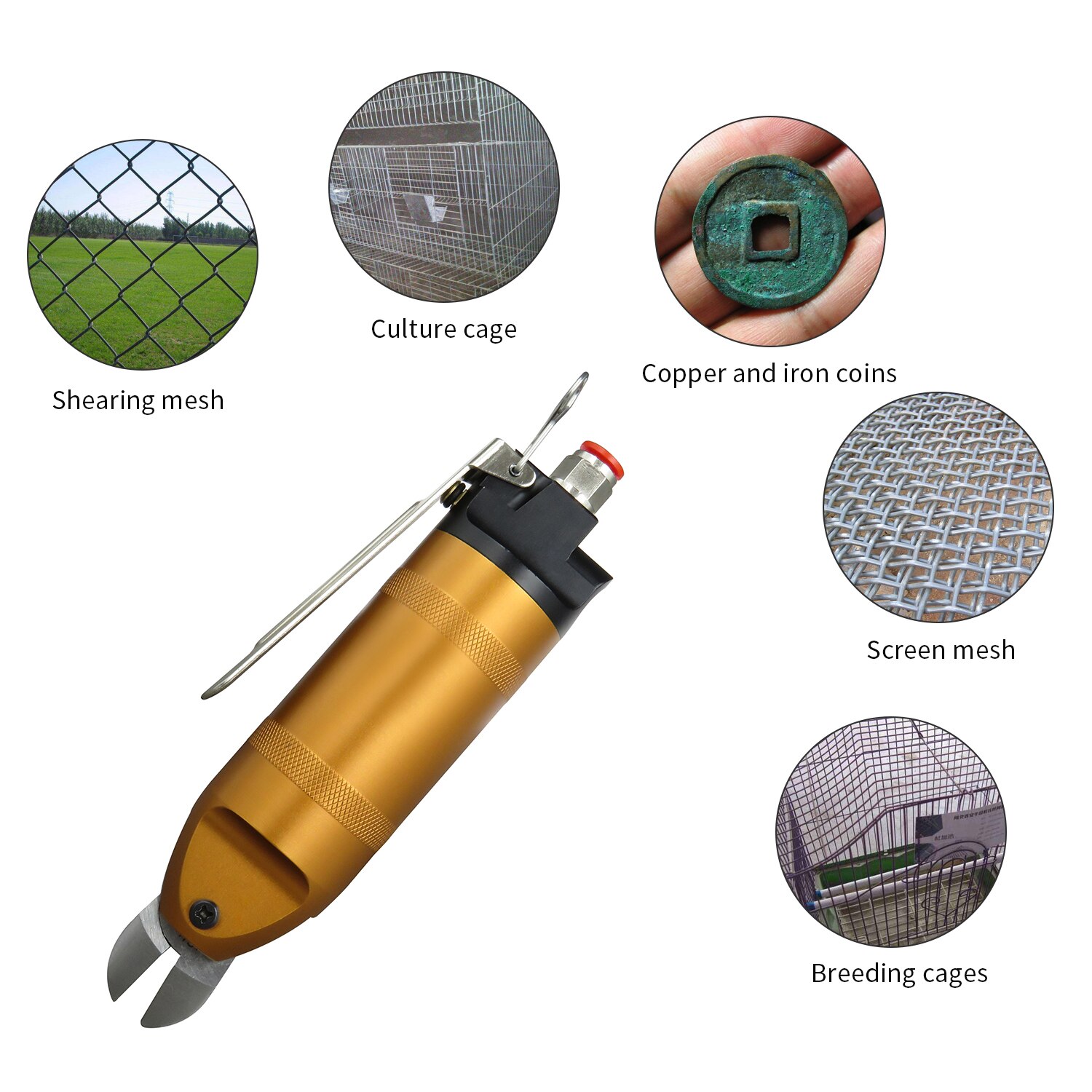 Pneumatic Air Crimping Pliers 2.0mm Iron Wire Shear Clamp Air Nipper HS20-S5 Blade 14 Gauge Air Shear Cutter Tools Power Pliers