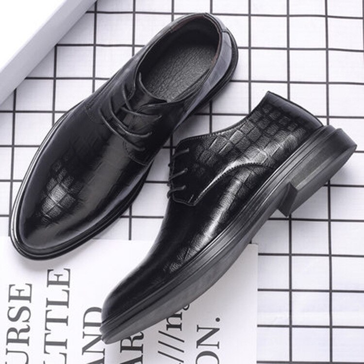 REETENE Men's Leather Shoes Business Dress Oxfords... - Grandado