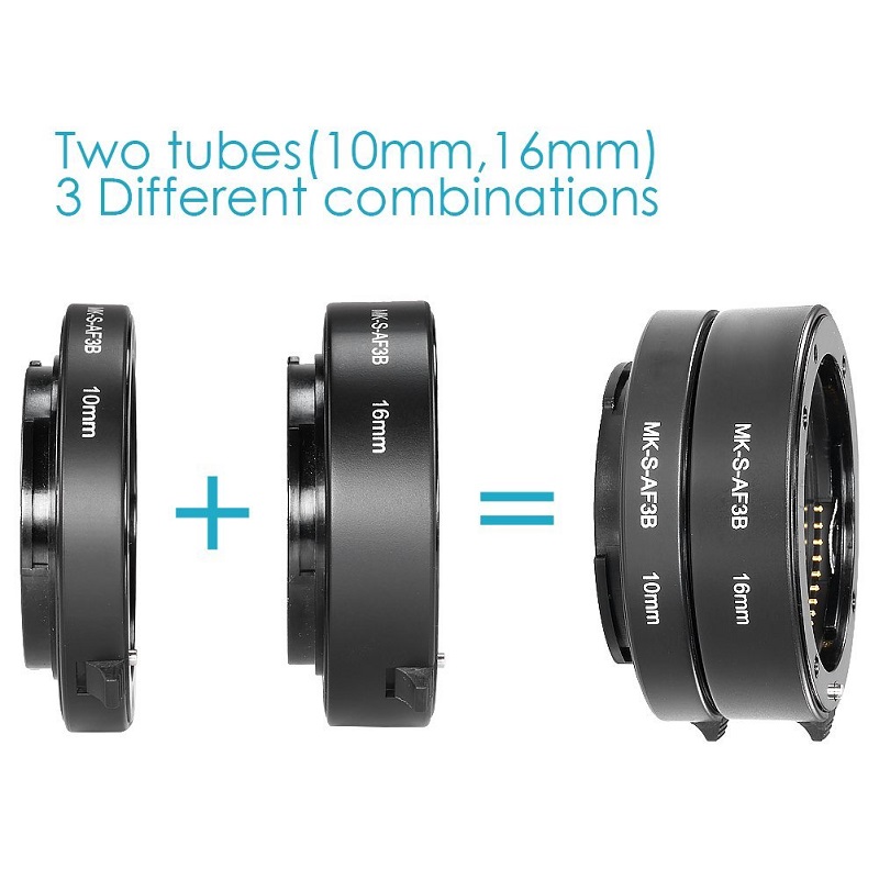 Meike Auto Focus Macro Extension Tube Ring voor Sony E-Mount A6300 A6500 A6000 A7 A7II A7III A7SII NEX-7 NEX-6 NEX5R NEX-3N NEX-5