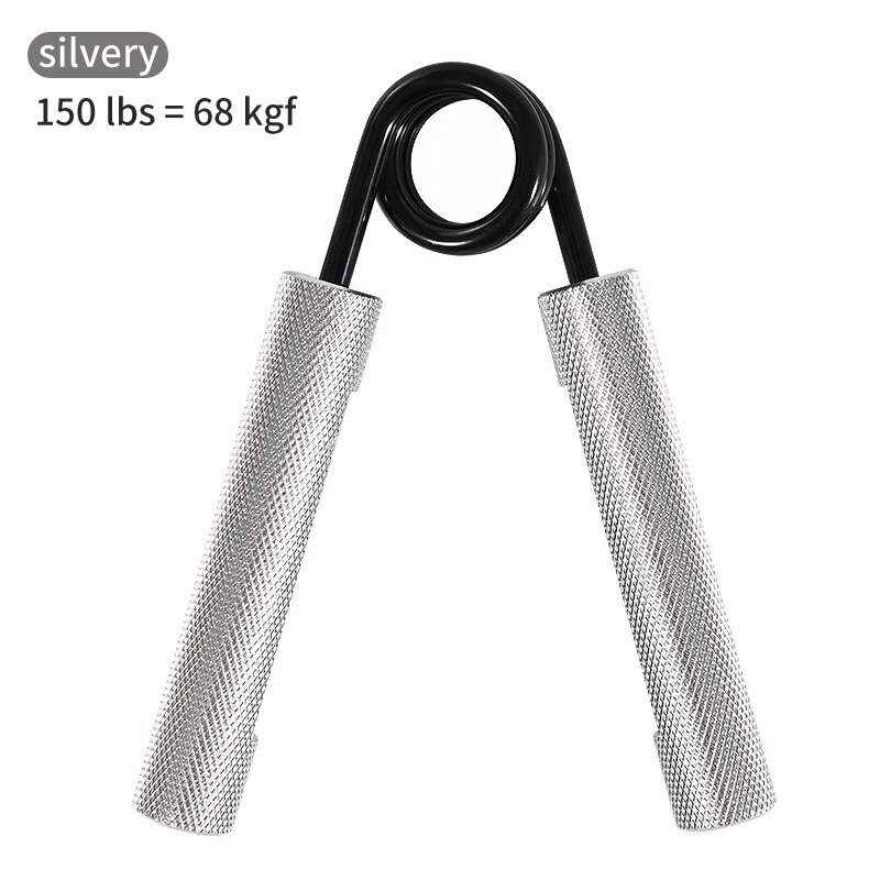 Grepp manlig handrehabilitering träning finger träningsanordning hand styrka finger styrka handled fitness utrustning: Silver -150 kg