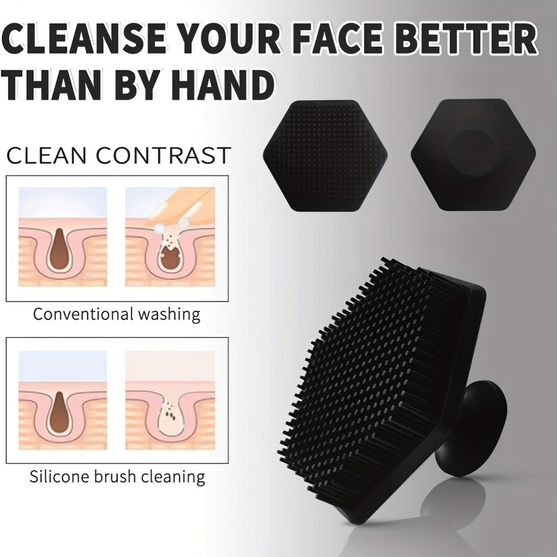 Escova de limpeza facial de silicone, purificador de rosto em miniatura para homens, limpeza profunda, massagem facial, limpador de rosto, silicone
