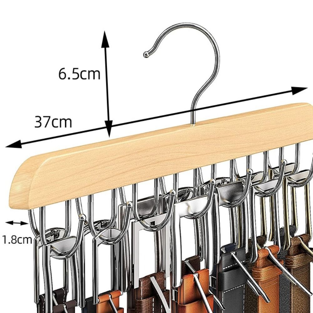 Stevig Houten 14/16/20 Haken Riemrek Multifunctioneel Draaibaar Antislip Opbergrek Tie Tank Tops Ruimtebesparende Riemhanger