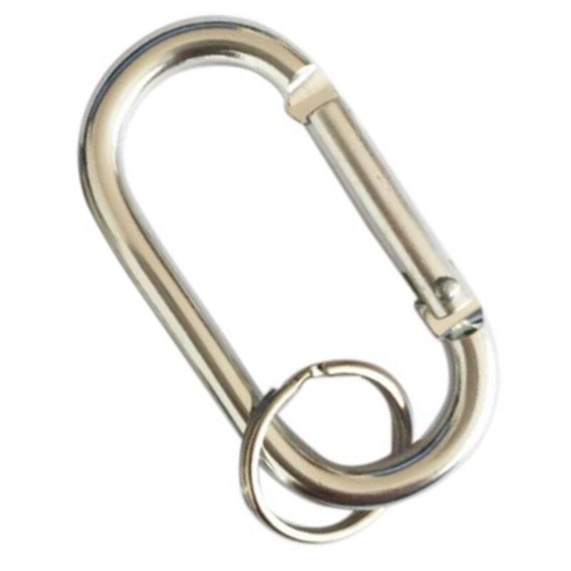 100Pcs Mini Silver Aluminum Spring Spring Buckle Spring Hook Keychain Outdoor Carabiner Runway Buckle