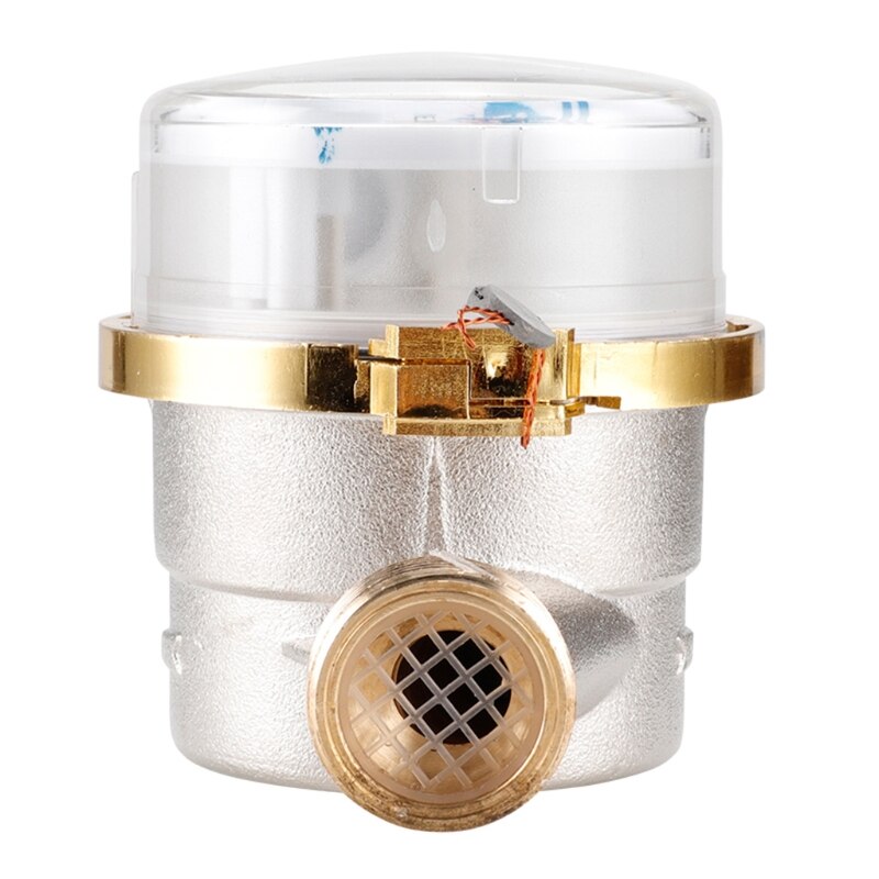 Medidor de agua mecánico de ala giratoria, 0-40 ℃, E-TYPE en frío de 1/2 "-3/4", 2,5 m, 3/h, PRECISIÓN DE 0.0001m3 con todo el conector de cobre