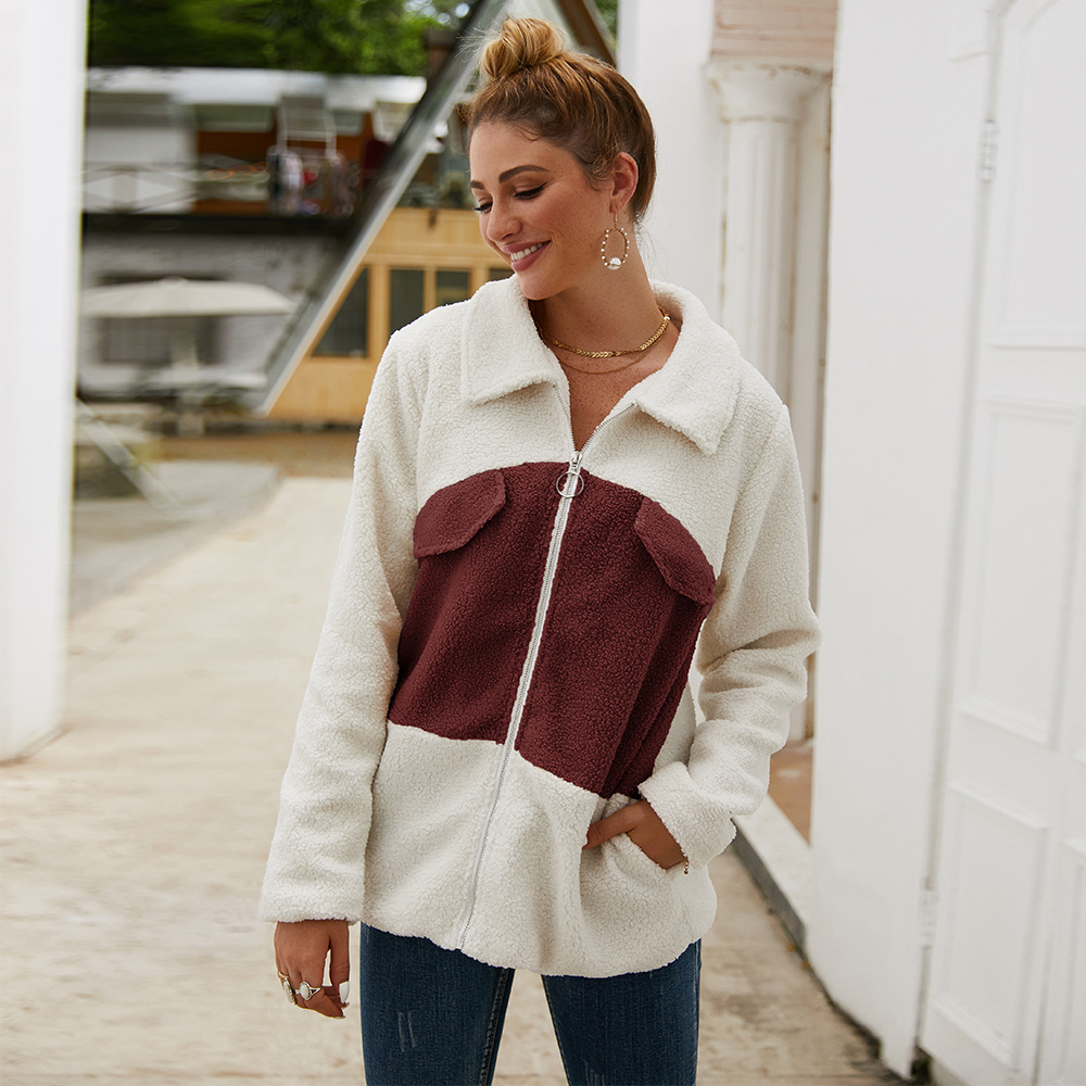 Euramerican Frühling Mit Kapuze Mantel Frauen C Jacktes Warme Plüsch Mit Kapuze Mäntel verlieren Taille Gürtel Langarm Patchwork Jacken Weibliche: XAF25C / XL