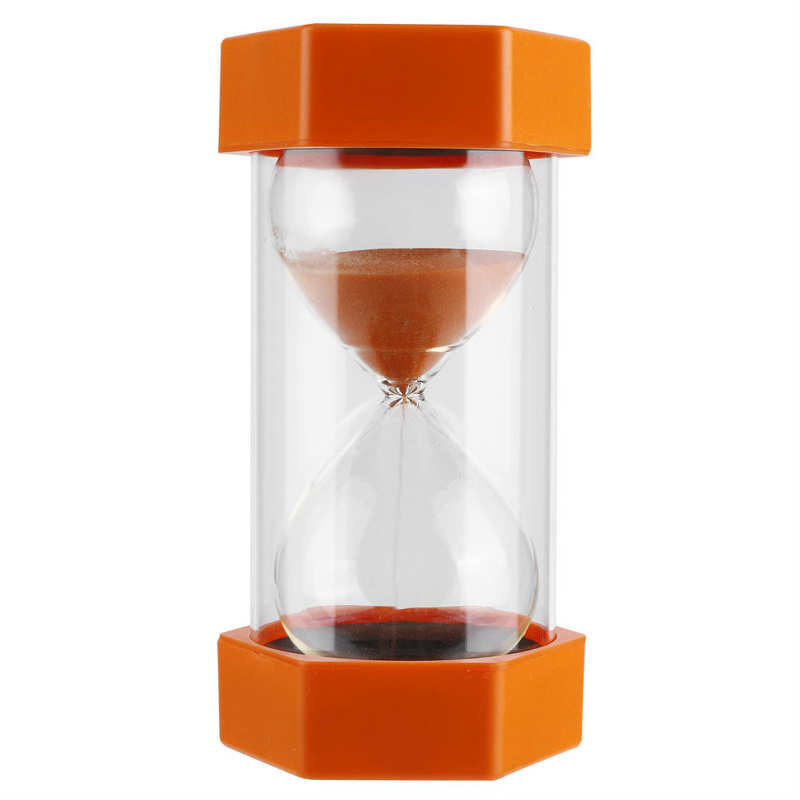 Metal Hexagonal Hourglass Sand Timer 30 Minutes Timer Clock for Classroom Home Office Kitchen Use 60 Minutes Hourglass: Orange