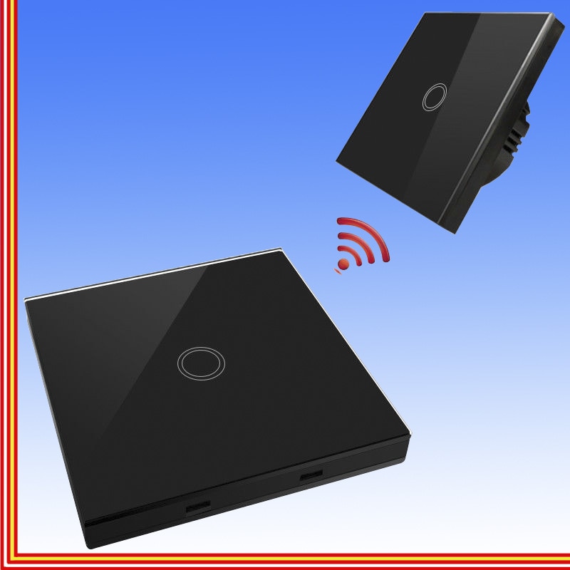Eu Standard Double Control Switch Wireless Remote Control Transmitter 433 Mhz Glass Panel Switch Shape For Wall Light