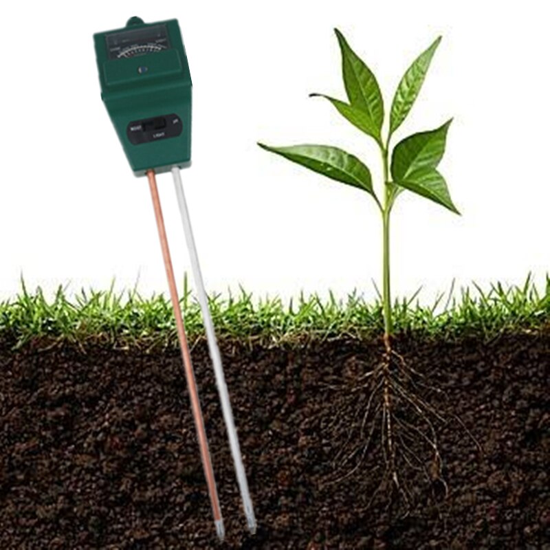 3 IN 1 Soil PH&Moisture Meter CE Certified Soil Temperature Humidity Sensor Conductivity Soil Moisture Light Sensor 20% off