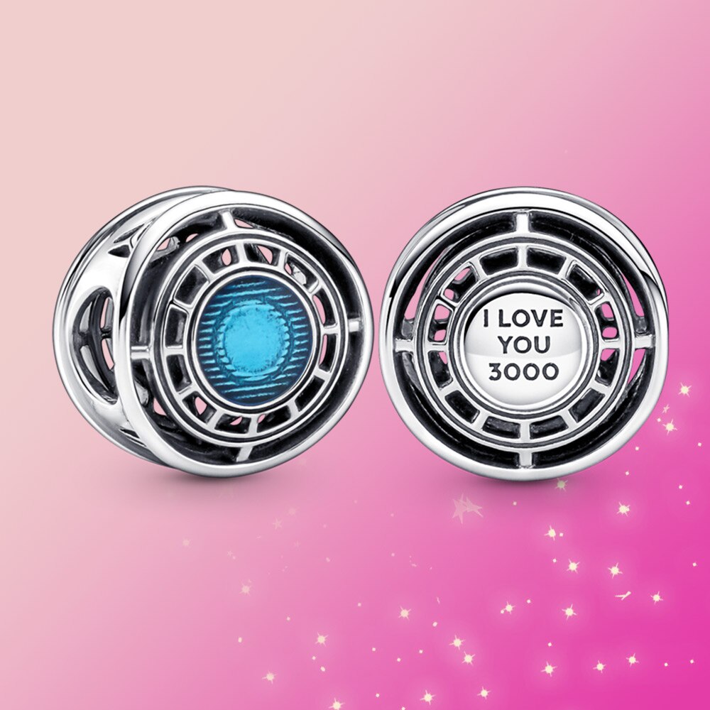 Charme 925 arco reator charme talão amá-lo 3000 vezes jóias caber pulseira os Vingadores，original para presente feminino: PASD44