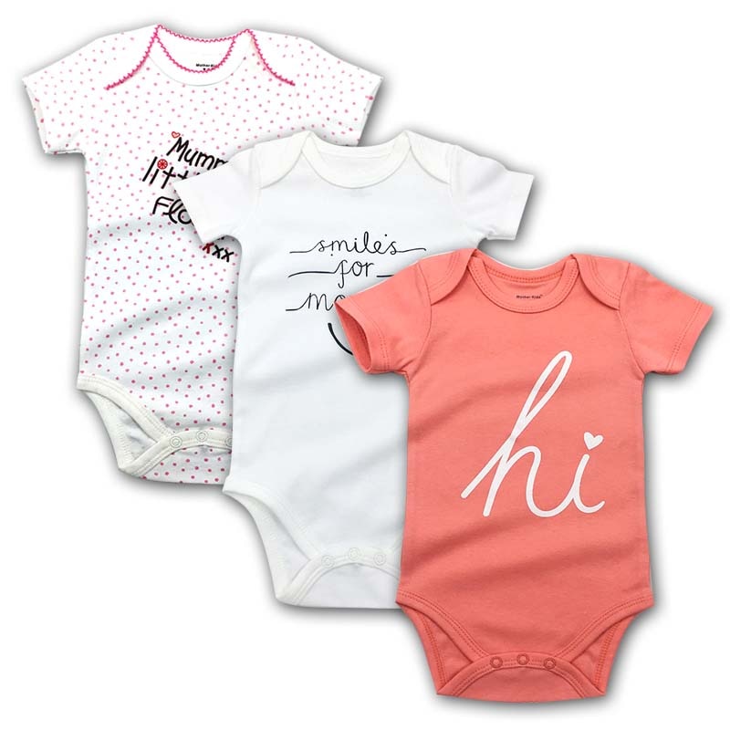 Baby body til nyfødte babyer drenge piger krop tilfældig 3 6 9 12 18 24 måneder spædbarn kortærmede bodyer 3 stk.