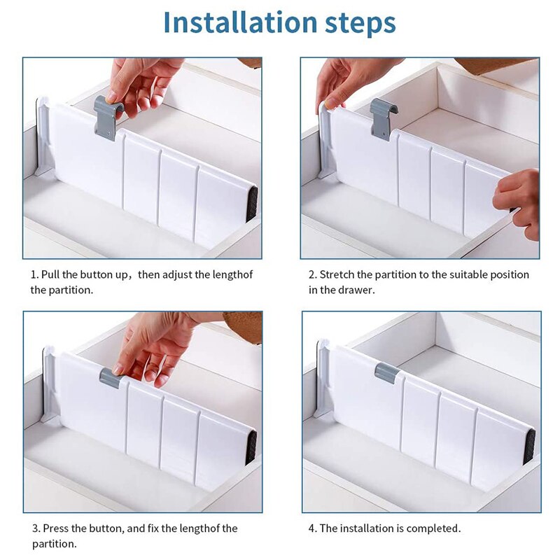 Organizadores separadores de cajones ajustablesse... Grandado