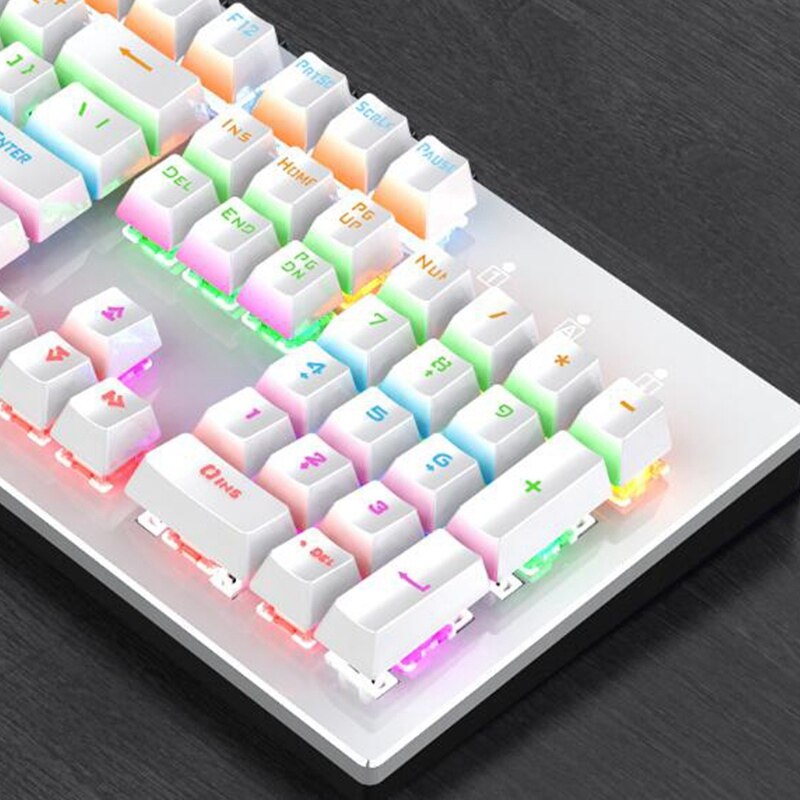Mechanical Gaming Keyboard with Blue Switches LED Backlit 104 Keys Wired Computer Keyboard for PC Games
