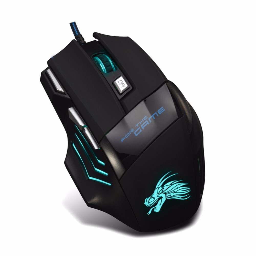 Mouse ottico USB da 5500 DPI Mouse da gioco a LED Blight Mouse professionale a 7 pulsanti Mouse per Computer portatile Gamer PC