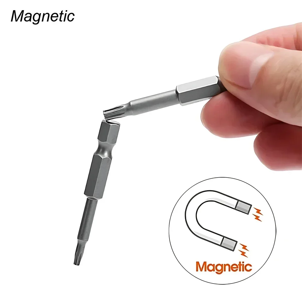 Torx Screwdriver Flat Head Tamper Proof Security Drill Bit Set for Electric Drill Magnetic Extension Adapter Star Hex Spline Bit