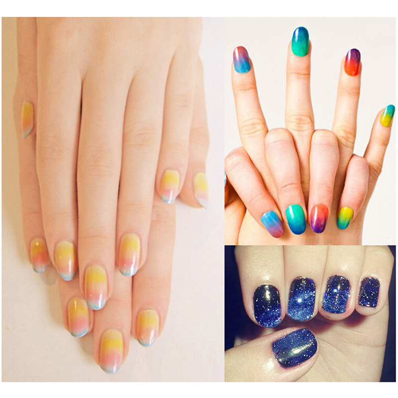 DIY esponja para uñas, 50 Uds., Color degradado, herramienta de pulido para decoración de uñas H7JP