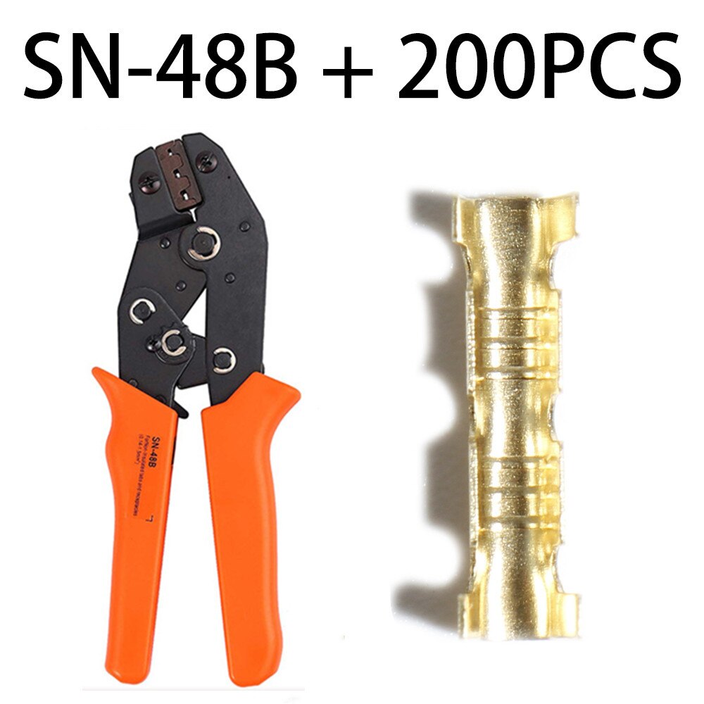 SN-48B U shaped terminal inserts connector small teeth universal spring plug wire crimping hand tool quick connection crimped: SN48B 200PCS U J