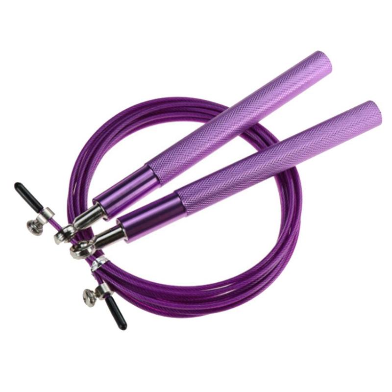 Aluminum Handle Steel Wire Jump Rope Ball Bearing Skipping Rope Steel Wire Outdoor Fitness Body Building Equipments Jump Rope: Purple 