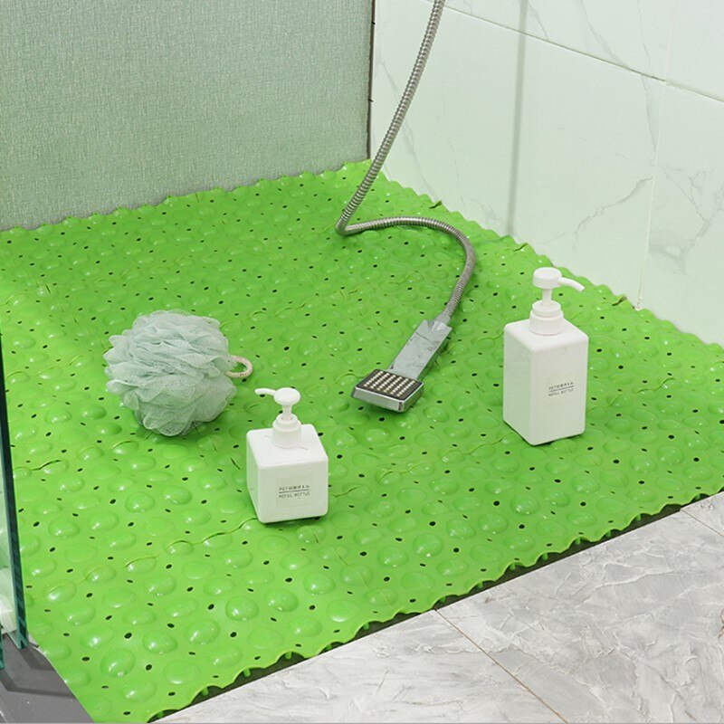 Tapete antiderrapante do banheiro banheiro chuveiro de emenda pvc tapete de assoalho do banheiro anti-queda: green
