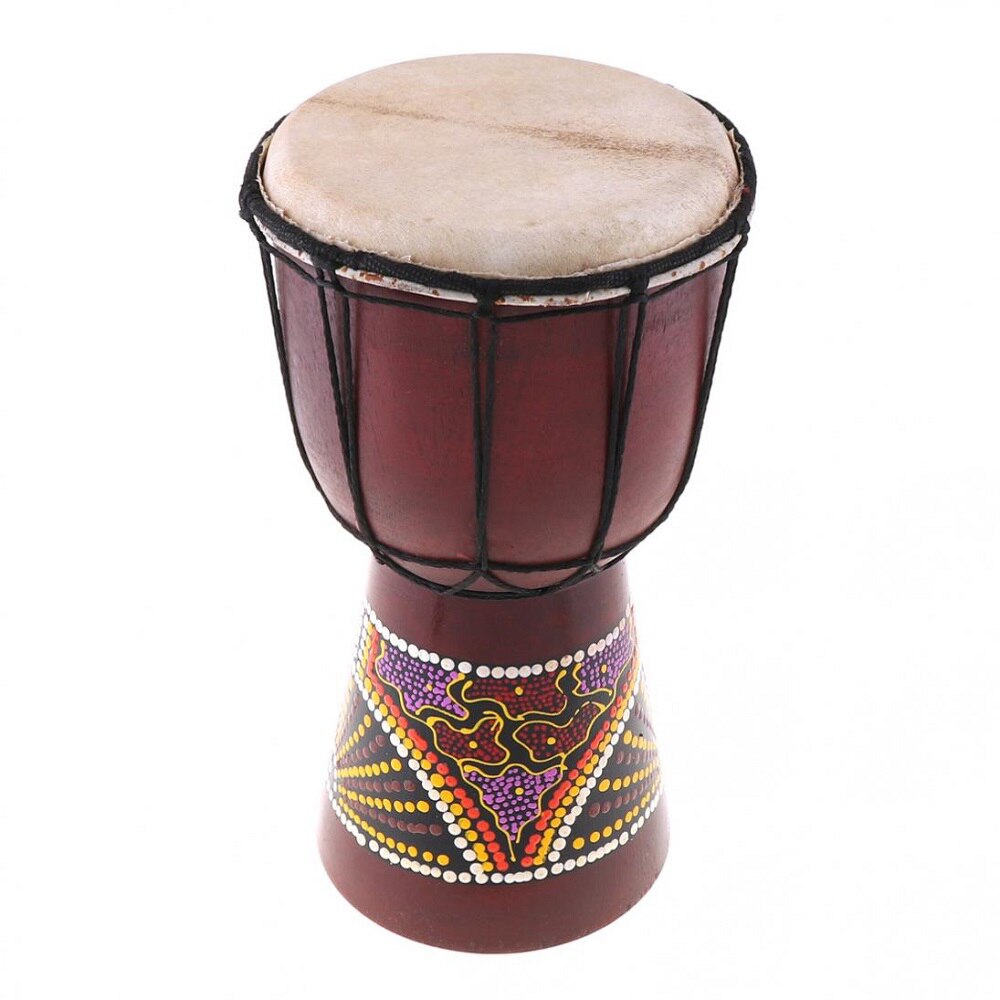 6in Afrikaanse Djembe Trommel Hand Gesneden Massief-Hout Geit-Skin Traditionele Afrikaanse Drum Percussie Muziekinstrument