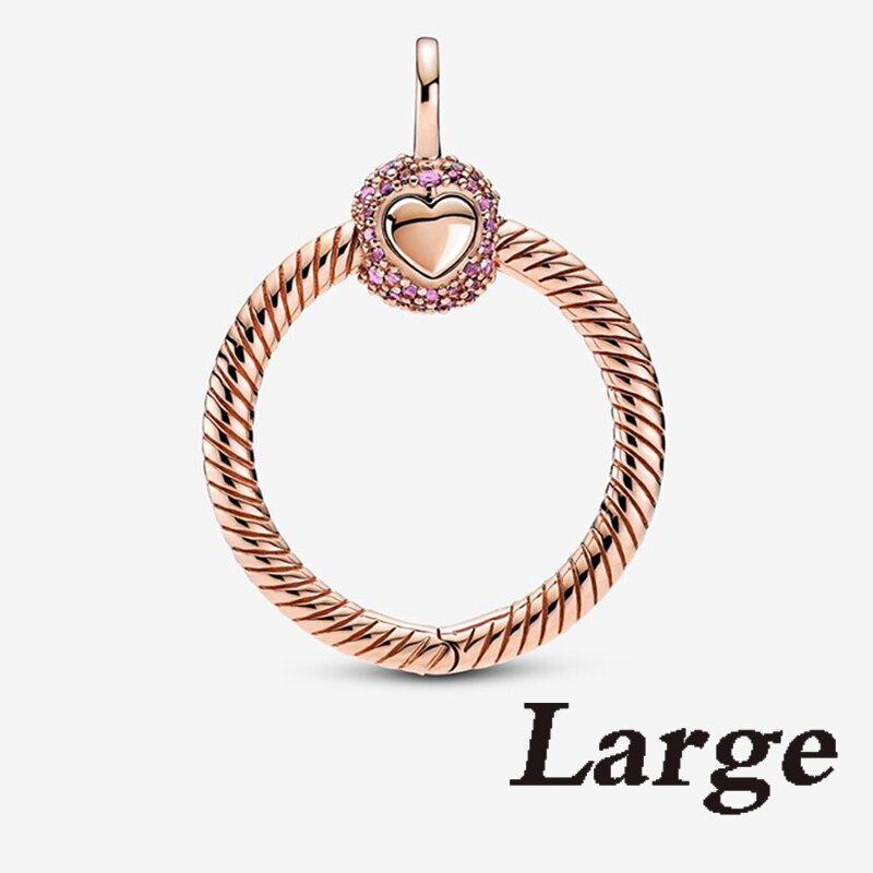 S925 Momente Kleine Pavé O-förmigen Charme Anhänger, exquisite Und Hohe Schmuck Für Frauen Als Fit Original Armband: PD654 Large
