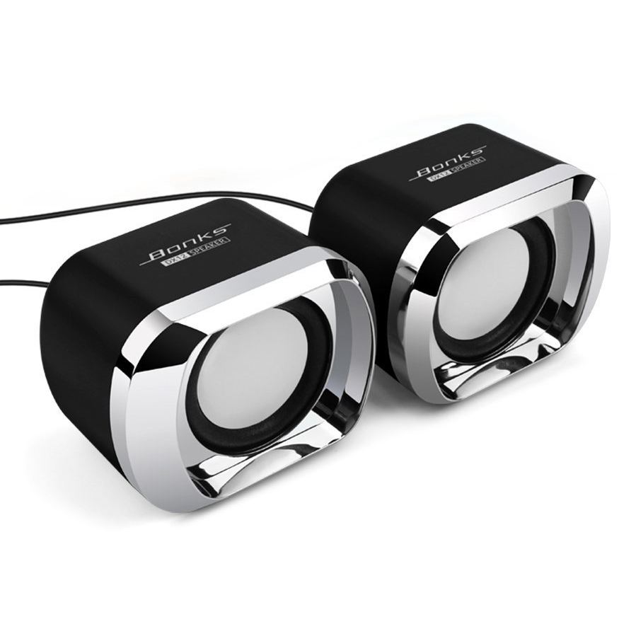 USB 2.0 haut-parleurs pour ordinateur portable filaire stéréo Mini haut-parleur pour ordinateur portable de bureau ordinateur portable PC MP3 MP4 3.5mm AUX en noir: Default Title