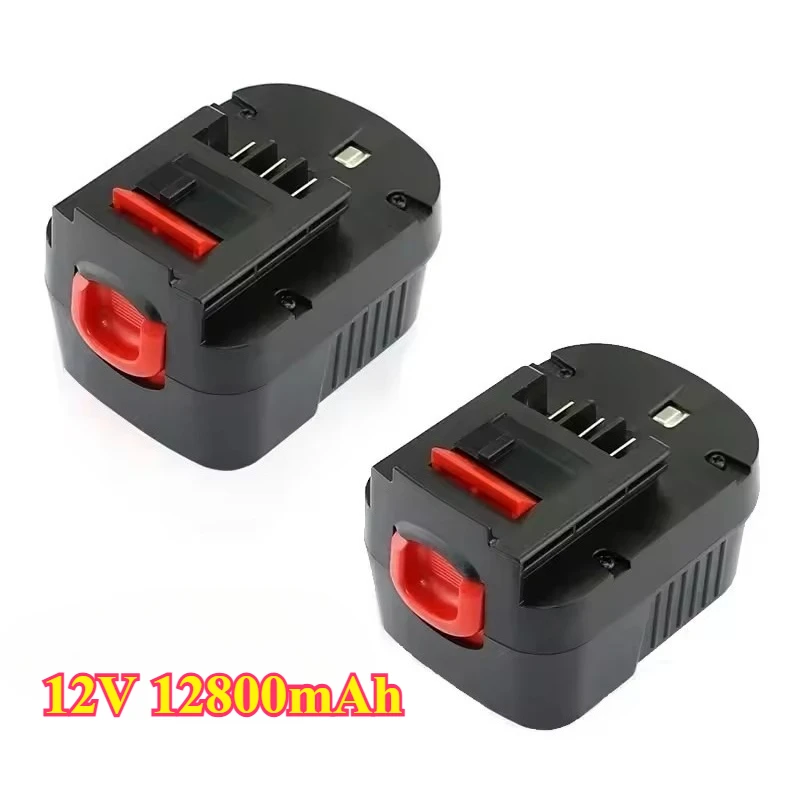 Batería de herramienta recargable de 12V y 12800mah para Black & Decker A12 A12ex Fsb12 Fs120b A1712 Hp12k HP12 reemplazo de iones de litio Dri: YELLOW