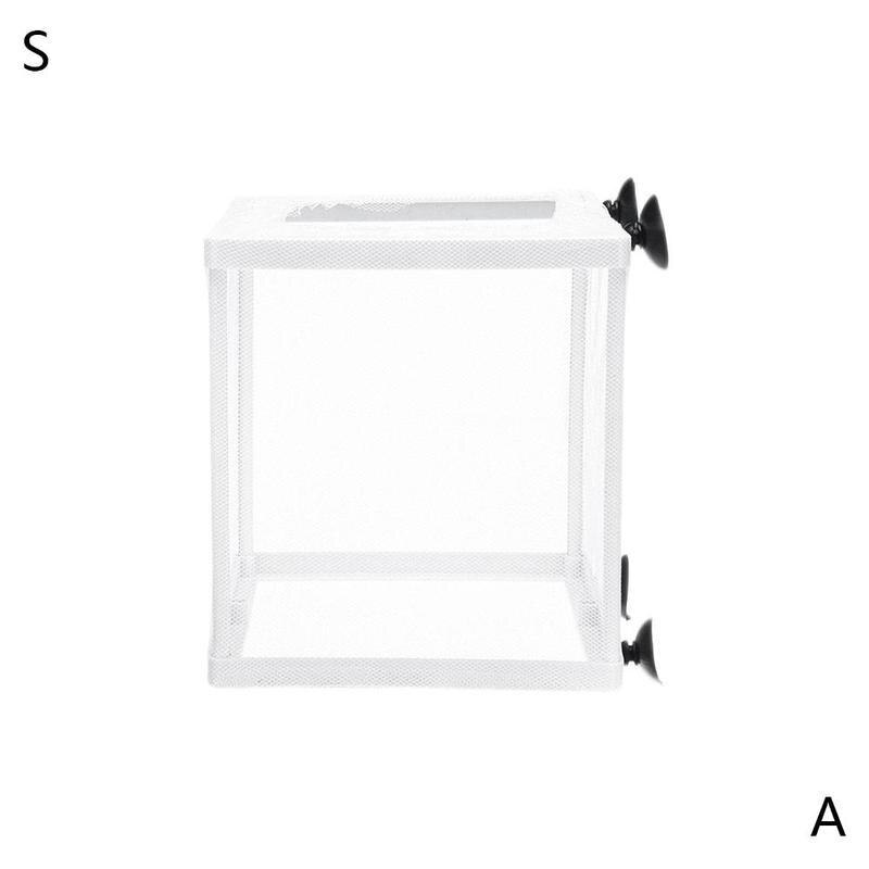 Aquarium Zucht Züchter Box Aquarium Inkubator Box Baby Fisch Isolation Net Brüterei Hängen Mesh Box Aquarium Zubehör: A / S