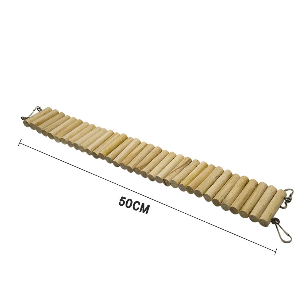 Houten brug kauwspeelgoed ladder voor kleine huisdieren hamsters cavia's en andere kleine huisdieren flexibele kooi habitat speelgoed #0803 ljc: 50cm