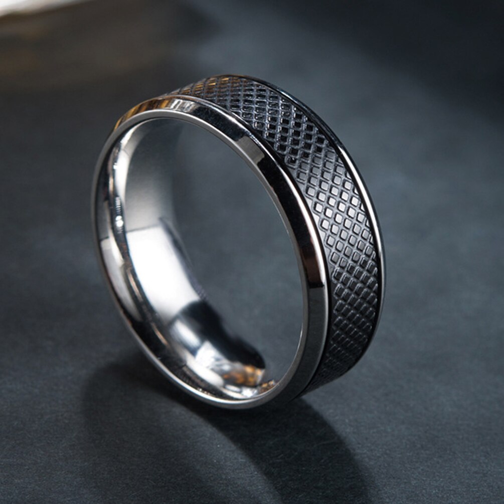 Classic 8mm Black Stainless Steel Rings for Men Boys Women Wedding Band Unisex Engagement Jewelry Size 7-12