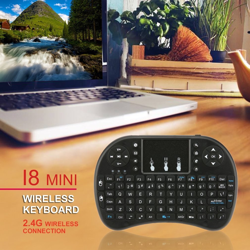 2.4GHz Wireless Keyboard for Android TV Box PC laptop 92 Keys DPI adjustable Wireless Keyboard Backlight with Touchpad Mouse