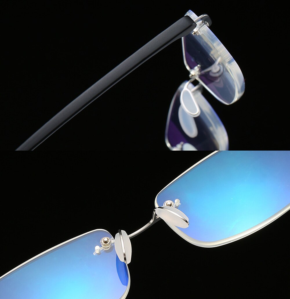 Kvinder mænd  tr90 ultralette kantløse kommercielle anti blu anti træthed diamong cut læse briller  +0.75 +1 +1.25 to +4