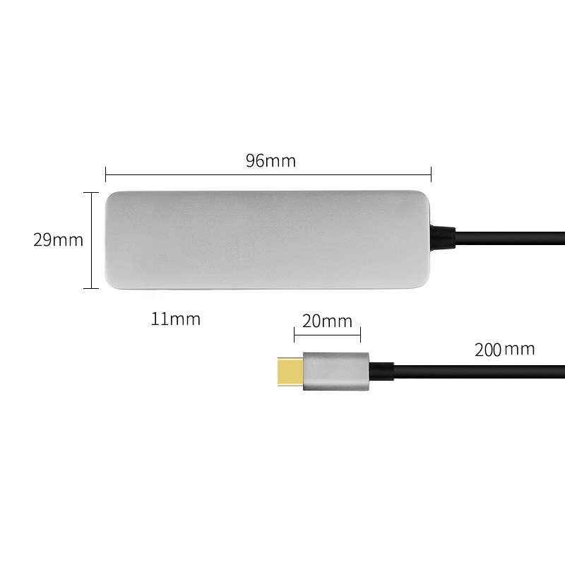 ULT-BEST 5-In-1 2 Usb Port Typ-C Hub Docking Station Unterstützung 4K x 2K Hdmi Sd/Tf Kartenleser Adapter Aluminium Legierung Multi-Funktionell Eingerichteten