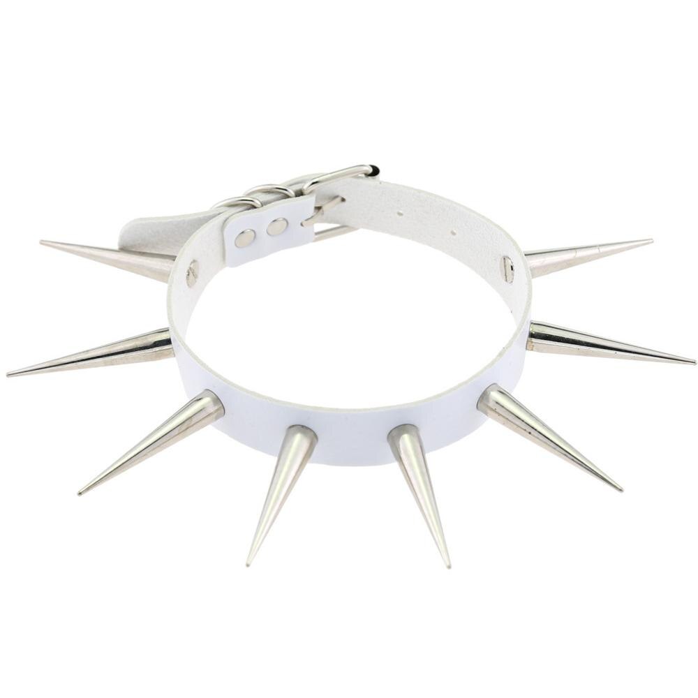 Big Long Spiked Choker Punk Collar Women Men Rivets Studded Chocker Chunky Necklace Goth Jewelry Metal Gothic Emo Accessories: Dark Gold