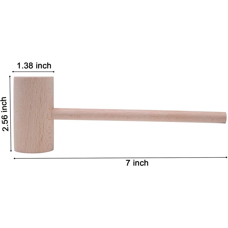 Big Wooden Hammer Mallet,Solid Natural Hardwood Crab&Lobster Hammer,for Cracking Seafood Tool,14Pcs