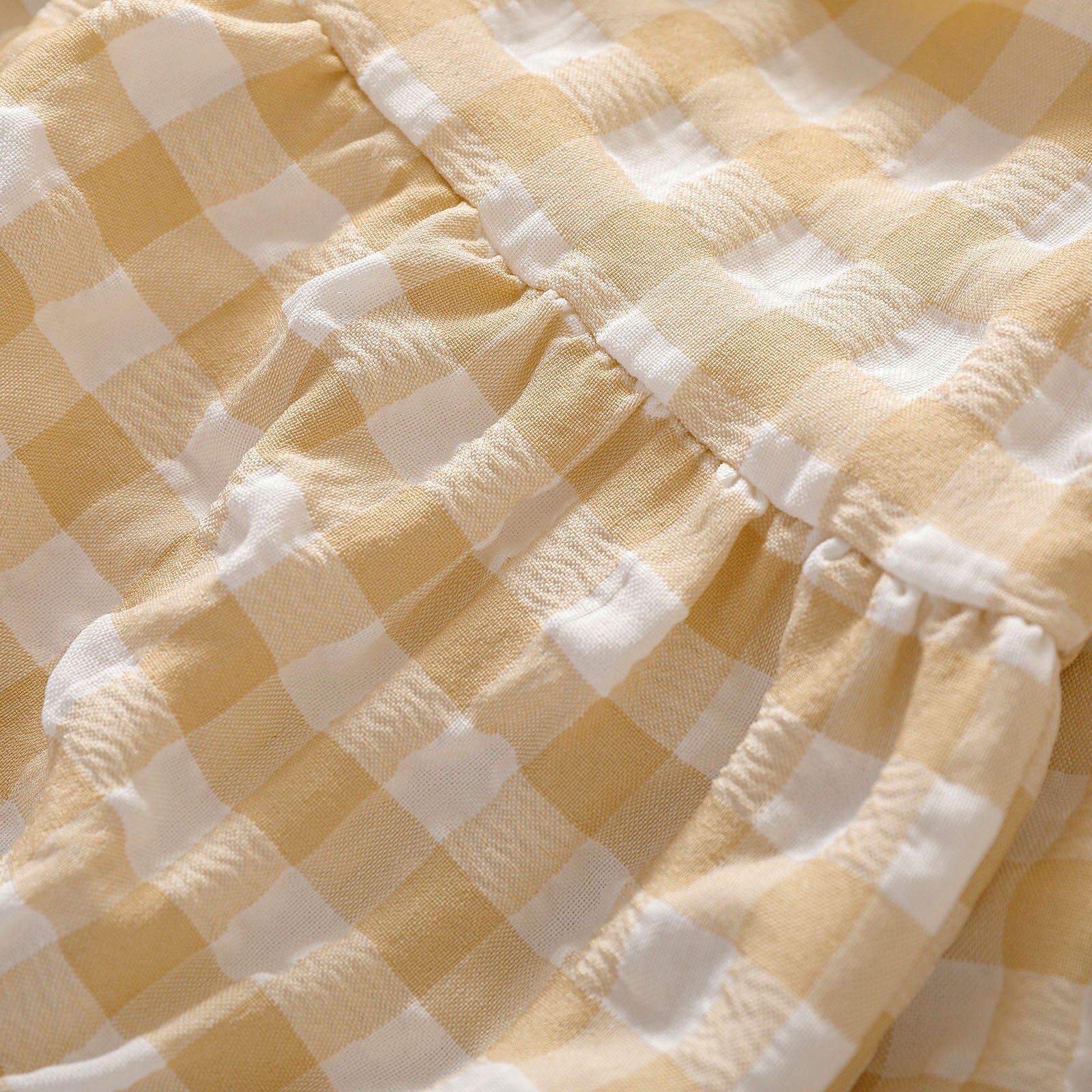 Toddler Girls Round Collar Romper Suit, Baby Long Sleeve One Piece Bodysuit, Summer Plaid Printing Jumpsuits