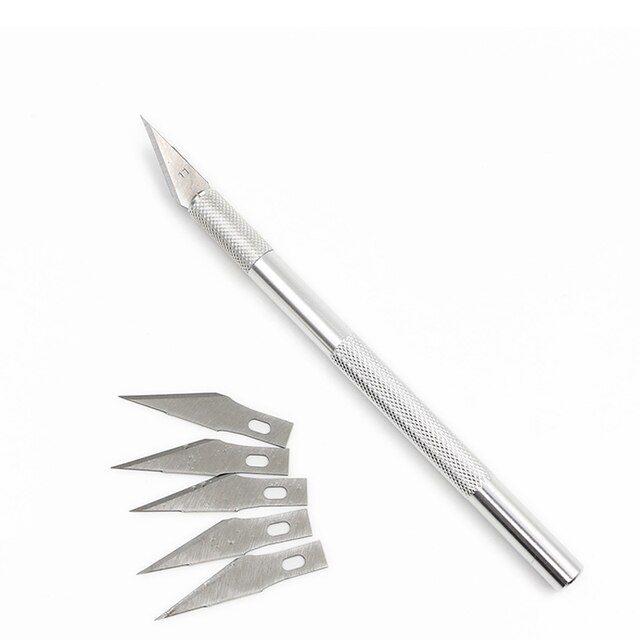 41PCS Craft Scalpel Multifunction Blade Cutter Carving Blade 40 Blade+1 Carving Handle Mobile Phone PCB DIY Repair Hand Tools: A